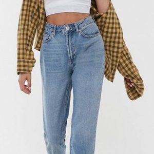 BDG Acid Washed 100% Cotton Blue Denim Mom Jeans